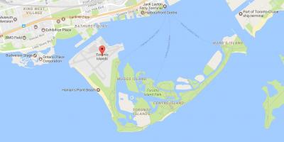 Kartta naapuruston Toronto Islands naapuruus-Toronto