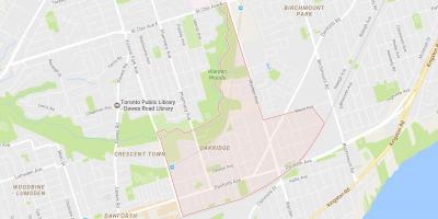 Kartta Oakridgeen naapuruus-Toronto