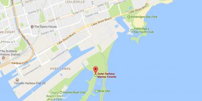 Kartta Outer harbour marina Toronto