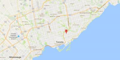 Kartta Pape Kylän alueella Toronto