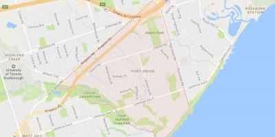 Kartta Port Unionin naapuruus-Toronto
