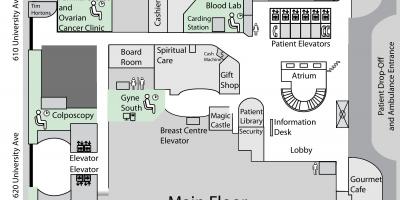 Kartta prinsessa Margaret Cancer Centre Toronto tärkein kerroksessa