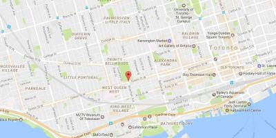 Kartta Queen Street West naapuruus-Toronto