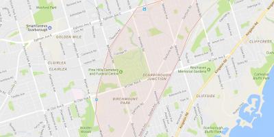 Kartta Scarborough Junction naapurustossa Toronto