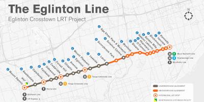 Kartta Toronto metro Eglinton line hanke