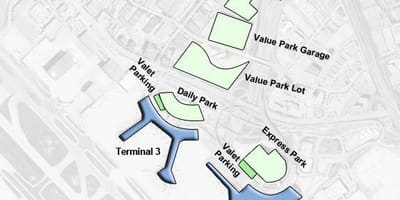 Kartta Toronto Pearson airport pysäköinti
