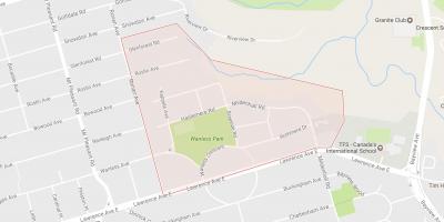 Kartta Wanless Park naapurustossa Toronto