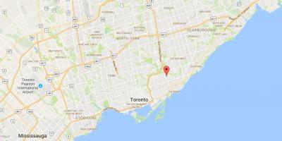 Kartta Woodbine Heightsdistrict Toronto