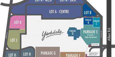 Kartta Yorkdale Shopping Centre pysäköinti
